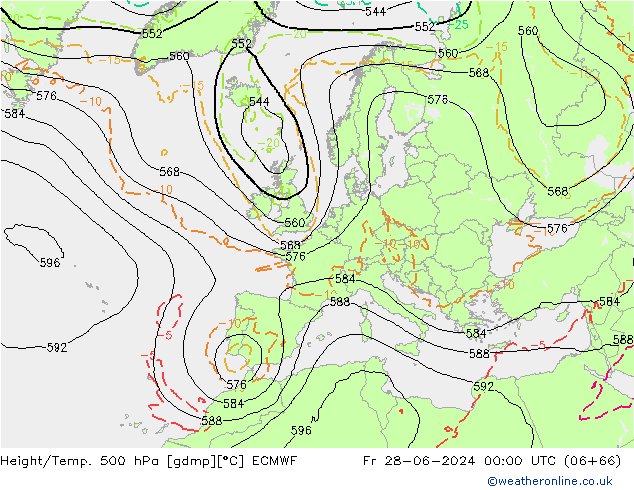 Z500/Rain (+SLP)/Z850 ECMWF Fr 28.06.2024 00 UTC