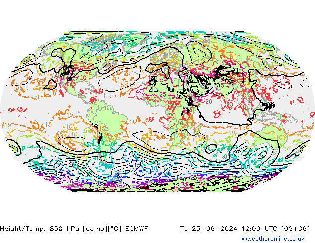 Z500/Rain (+SLP)/Z850 ECMWF mar 25.06.2024 12 UTC