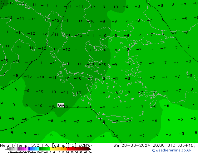 Z500/Rain (+SLP)/Z850 ECMWF mié 26.06.2024 00 UTC