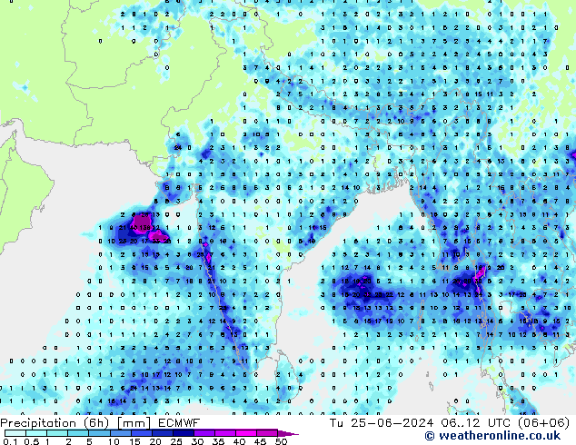 Z500/Rain (+SLP)/Z850 ECMWF mar 25.06.2024 12 UTC