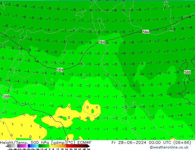 Z500/Rain (+SLP)/Z850 ECMWF пт 28.06.2024 00 UTC