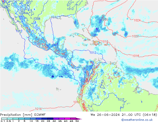 Srážky ECMWF St 26.06.2024 00 UTC