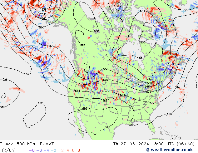 T-Adv. 500 hPa ECMWF Th 27.06.2024 18 UTC