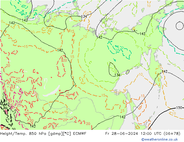 Z500/Rain (+SLP)/Z850 ECMWF Pá 28.06.2024 12 UTC