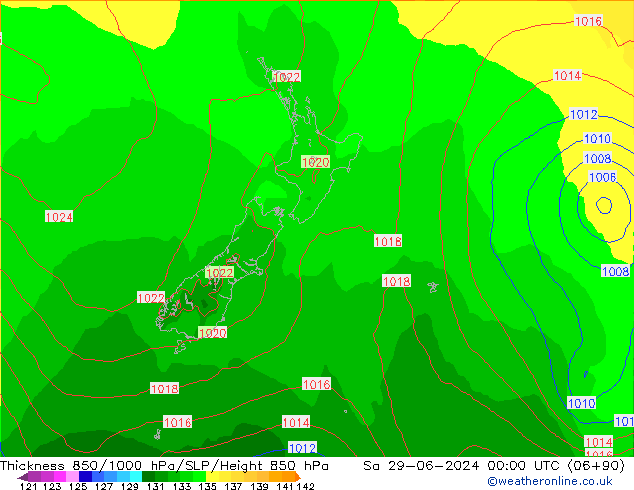 Thck 850-1000 hPa ECMWF Sa 29.06.2024 00 UTC