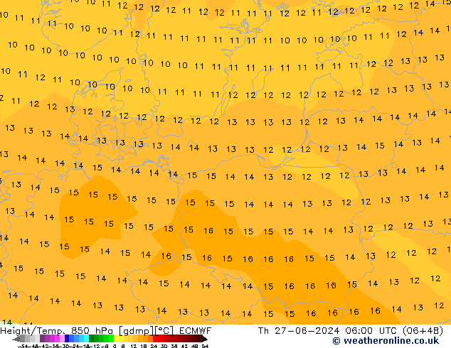 Z500/Rain (+SLP)/Z850 ECMWF  27.06.2024 06 UTC