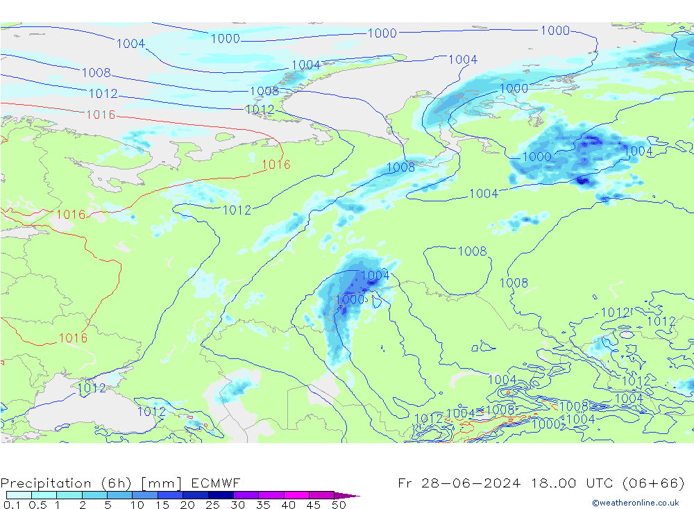 Z500/Rain (+SLP)/Z850 ECMWF ven 28.06.2024 00 UTC