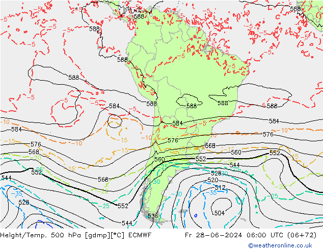 Height/Temp. 500 hPa ECMWF  28.06.2024 06 UTC