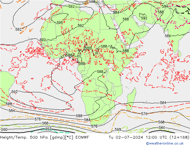 Z500/Rain (+SLP)/Z850 ECMWF mar 02.07.2024 12 UTC