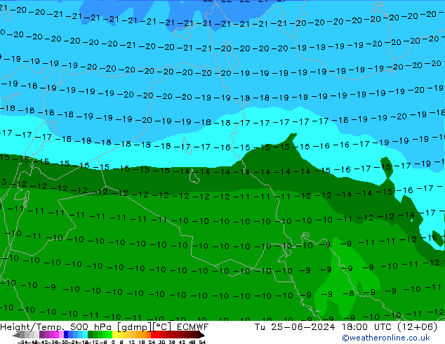 Z500/Regen(+SLP)/Z850 ECMWF di 25.06.2024 18 UTC