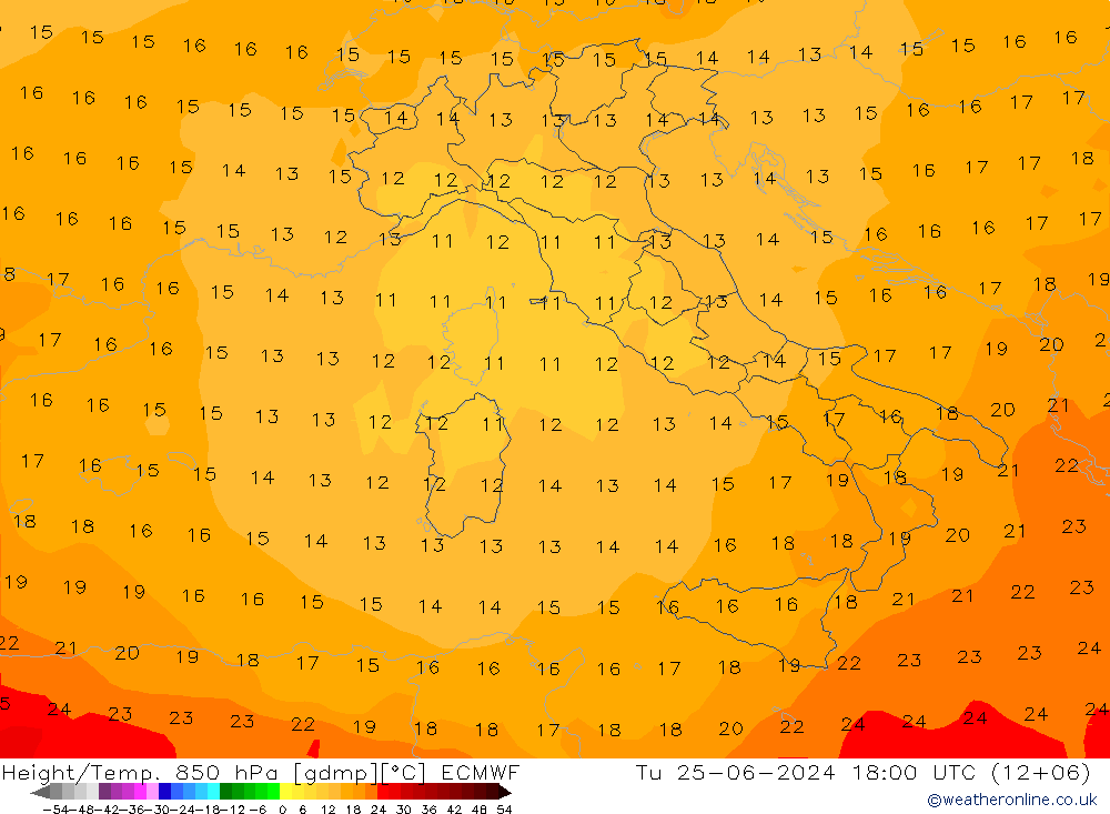 Z500/Rain (+SLP)/Z850 ECMWF Tu 25.06.2024 18 UTC