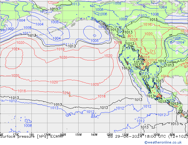 Surface pressure ECMWF Sa 29.06.2024 18 UTC
