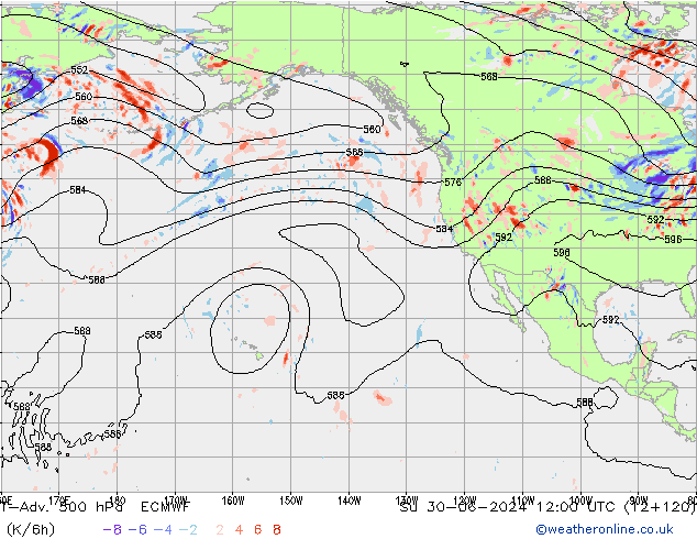 T-Adv. 500 hPa ECMWF zo 30.06.2024 12 UTC