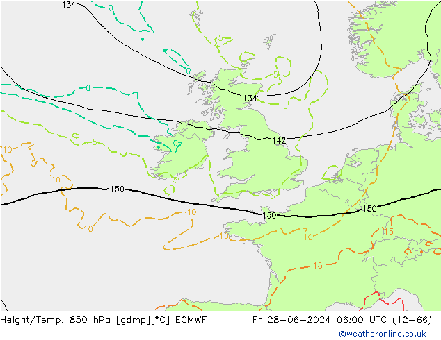 Z500/Rain (+SLP)/Z850 ECMWF ven 28.06.2024 06 UTC