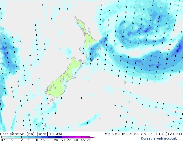 Z500/Rain (+SLP)/Z850 ECMWF We 26.06.2024 12 UTC