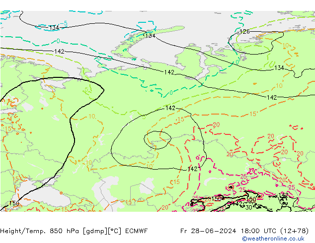Z500/Rain (+SLP)/Z850 ECMWF  28.06.2024 18 UTC