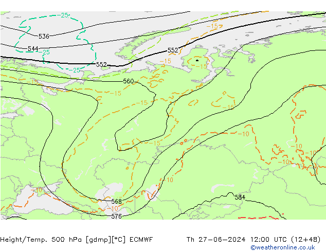 Z500/Regen(+SLP)/Z850 ECMWF do 27.06.2024 12 UTC