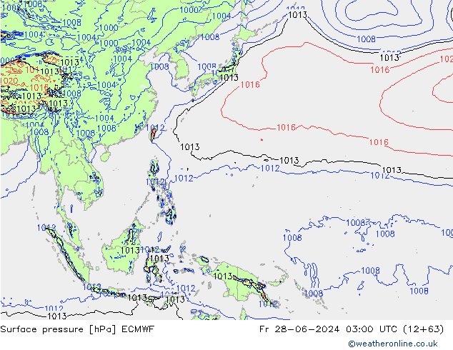 Surface pressure ECMWF Fr 28.06.2024 03 UTC