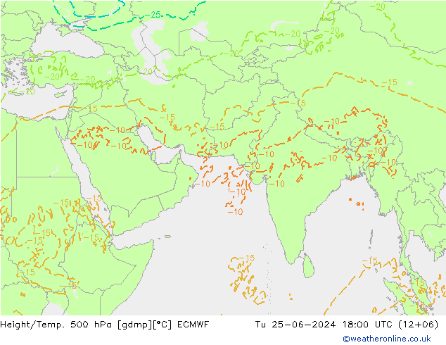 Z500/Yağmur (+YB)/Z850 ECMWF Sa 25.06.2024 18 UTC