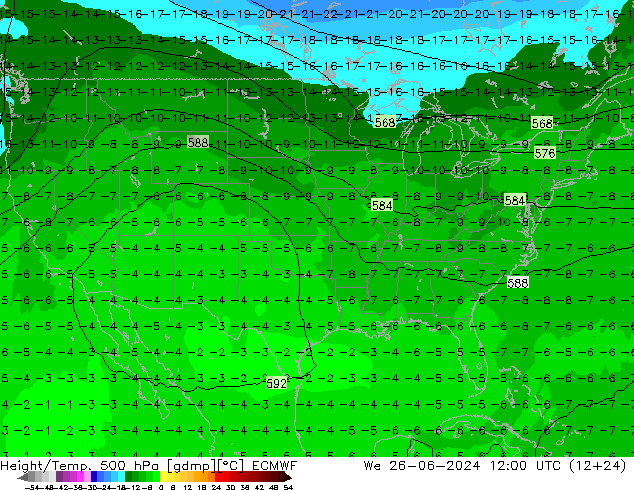 Z500/Rain (+SLP)/Z850 ECMWF St 26.06.2024 12 UTC