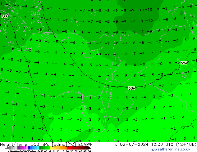 Z500/Rain (+SLP)/Z850 ECMWF mar 02.07.2024 12 UTC