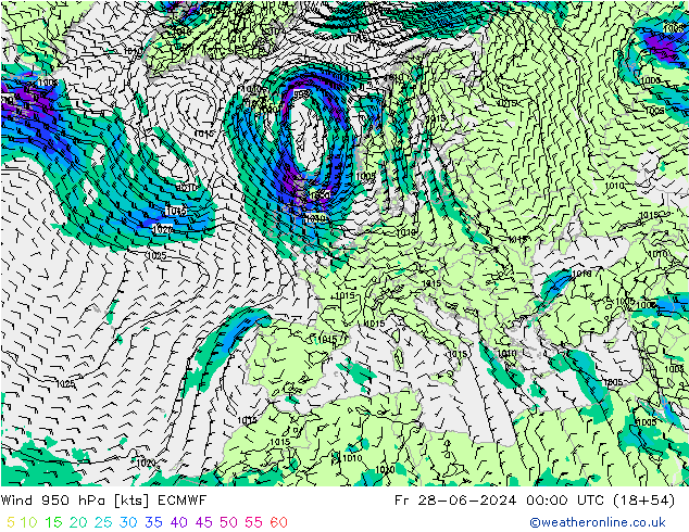 Wind 950 hPa ECMWF vr 28.06.2024 00 UTC