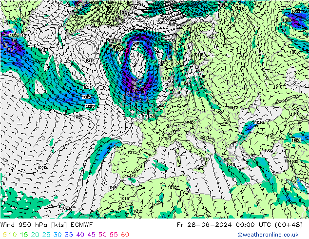 Wind 950 hPa ECMWF vr 28.06.2024 00 UTC