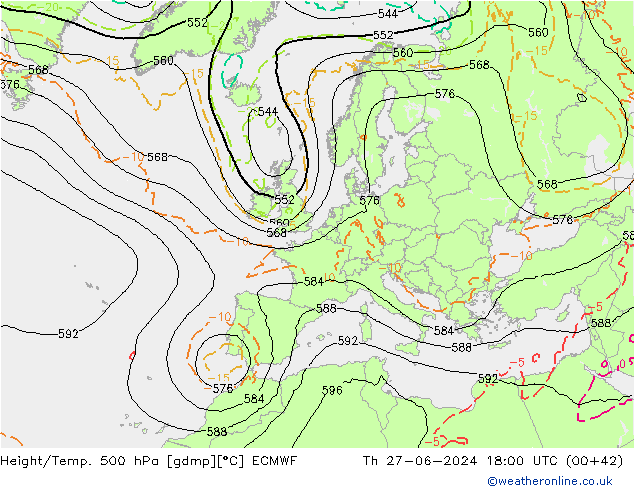 Z500/Regen(+SLP)/Z850 ECMWF do 27.06.2024 18 UTC