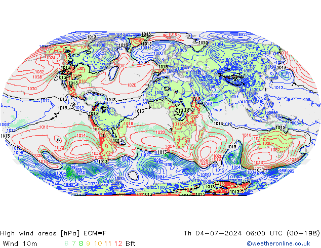 Windvelden ECMWF do 04.07.2024 06 UTC