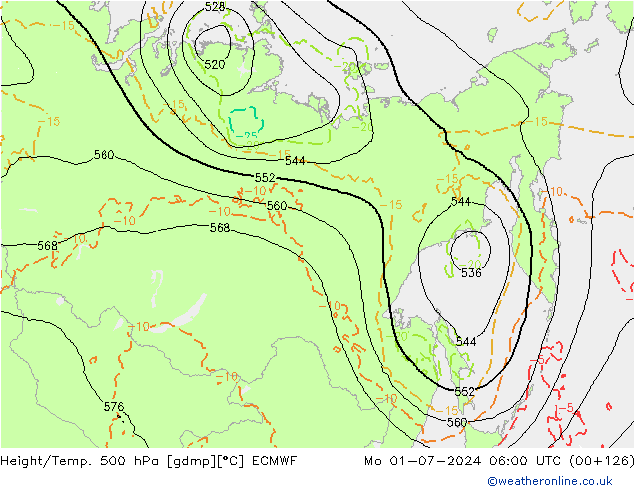 Z500/Regen(+SLP)/Z850 ECMWF ma 01.07.2024 06 UTC