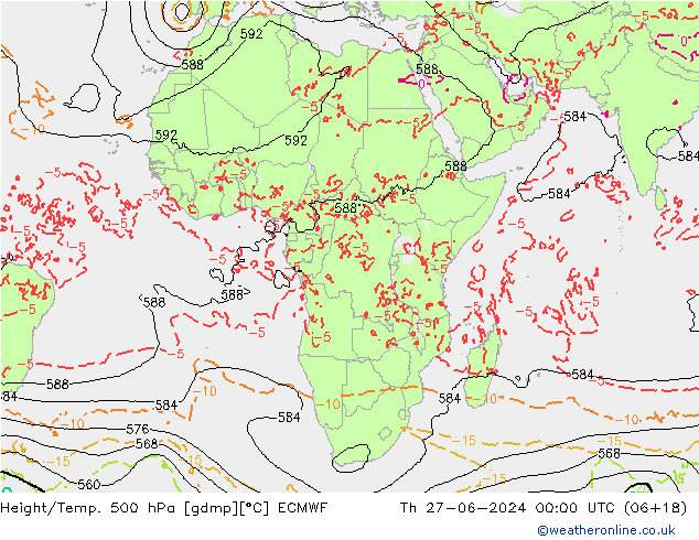 Z500/Rain (+SLP)/Z850 ECMWF jeu 27.06.2024 00 UTC