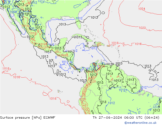 Luchtdruk (Grond) ECMWF do 27.06.2024 06 UTC