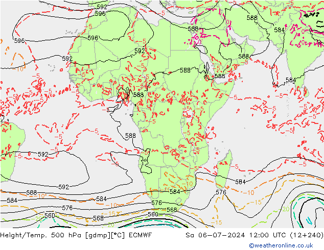Z500/Regen(+SLP)/Z850 ECMWF za 06.07.2024 12 UTC