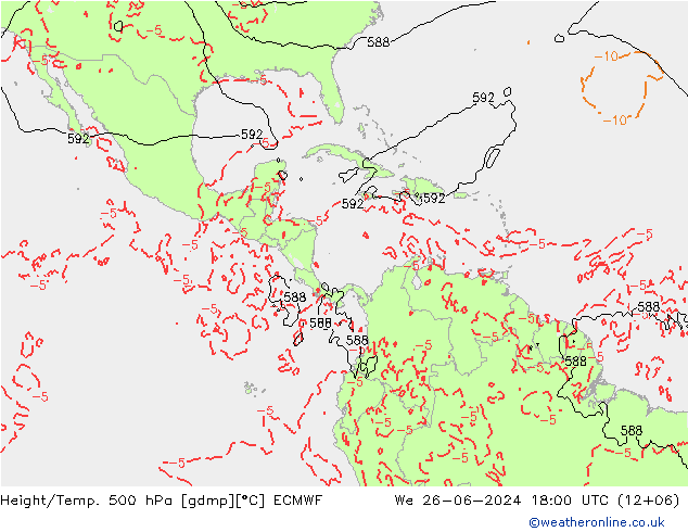 Z500/Rain (+SLP)/Z850 ECMWF St 26.06.2024 18 UTC