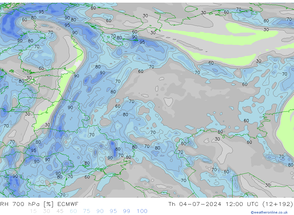 RV 700 hPa ECMWF do 04.07.2024 12 UTC