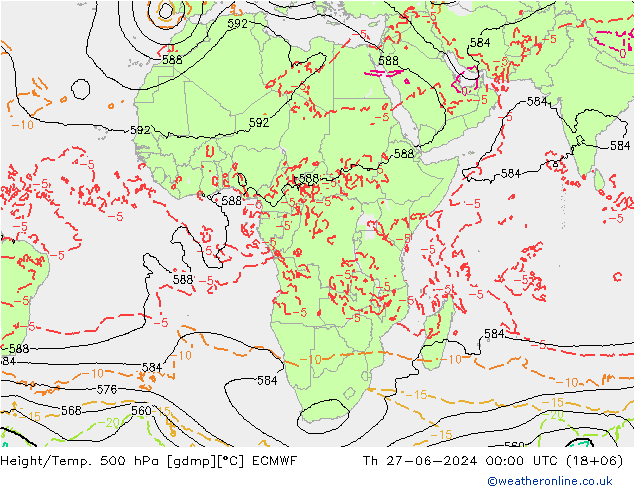 Z500/Rain (+SLP)/Z850 ECMWF Do 27.06.2024 00 UTC