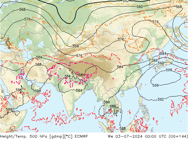 Z500/Rain (+SLP)/Z850 ECMWF ��� 03.07.2024 00 UTC