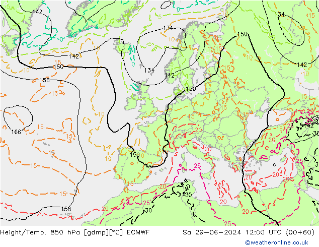 Z500/Rain (+SLP)/Z850 ECMWF  29.06.2024 12 UTC