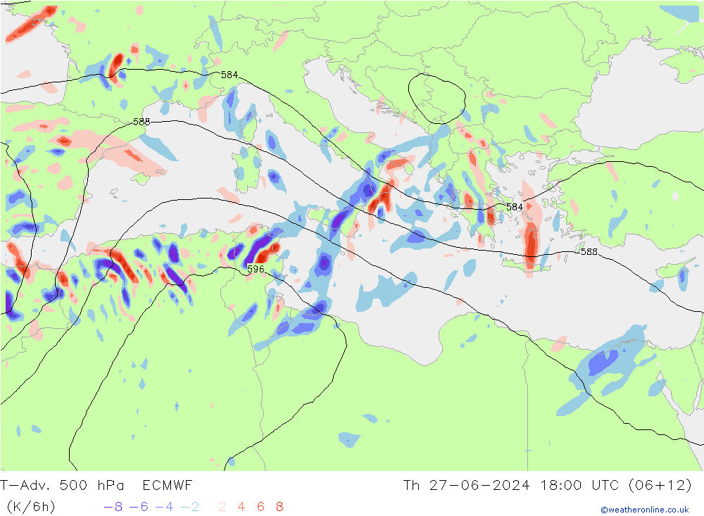 T-Adv. 500 hPa ECMWF do 27.06.2024 18 UTC