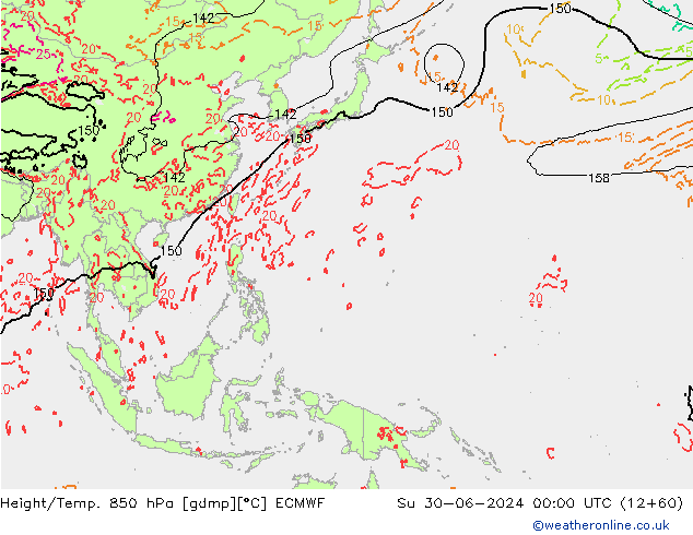 Z500/Regen(+SLP)/Z850 ECMWF zo 30.06.2024 00 UTC