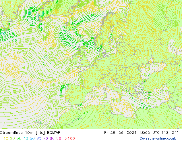风 10m ECMWF 星期五 28.06.2024 18 UTC