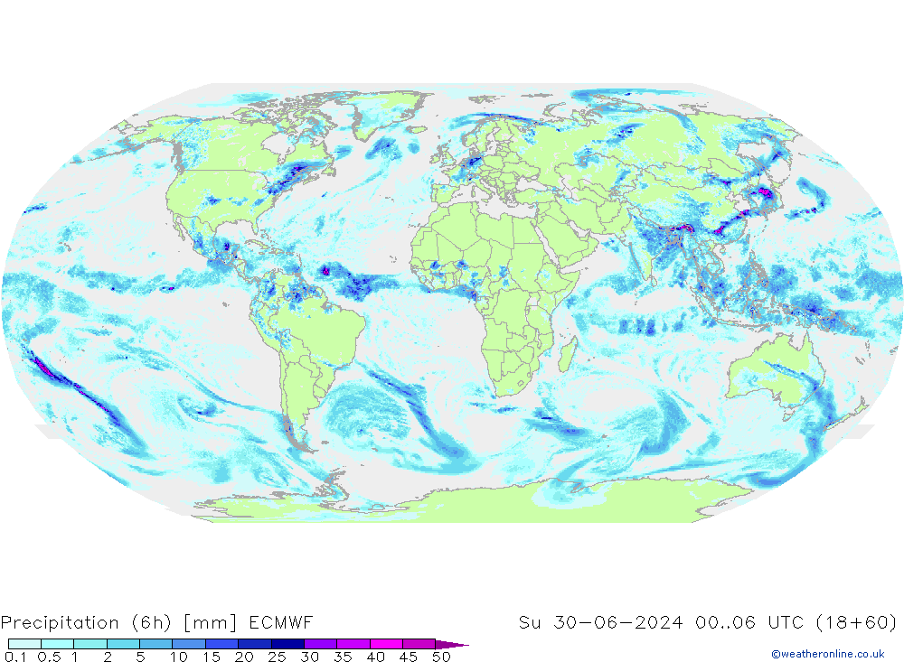 Prec 6h/Wind 10m/950 ECMWF Su 30.06.2024 06 UTC