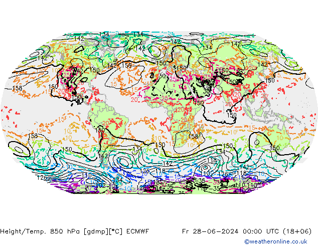 Z500/Rain (+SLP)/Z850 ECMWF 星期五 28.06.2024 00 UTC