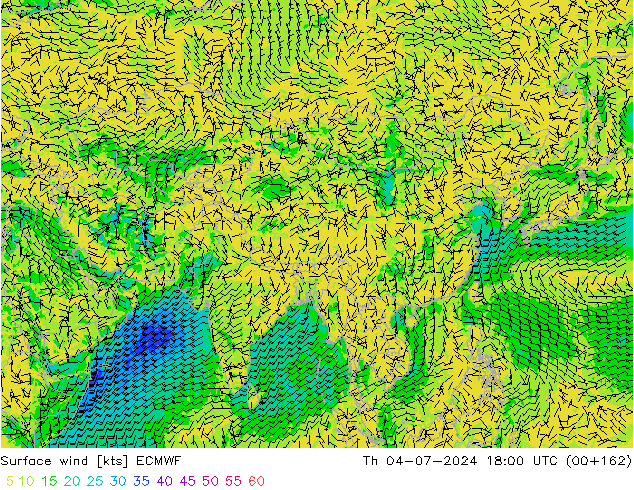 Wind 10 m ECMWF do 04.07.2024 18 UTC