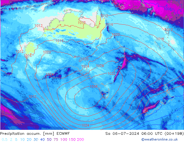 Totale neerslag ECMWF za 06.07.2024 06 UTC