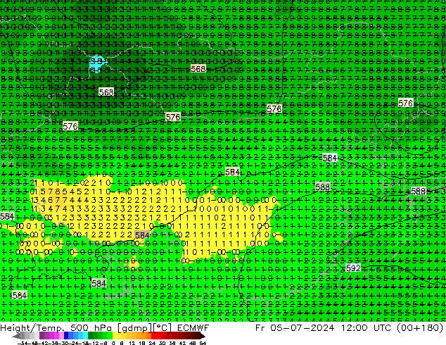 Z500/Rain (+SLP)/Z850 ECMWF Fr 05.07.2024 12 UTC