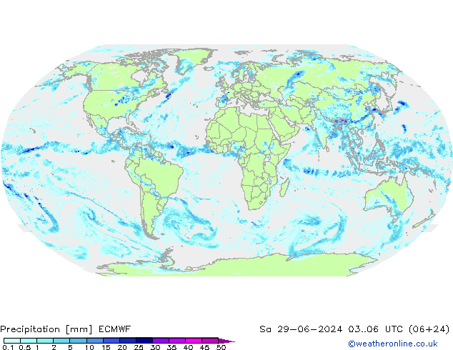 降水 ECMWF 星期六 29.06.2024 06 UTC