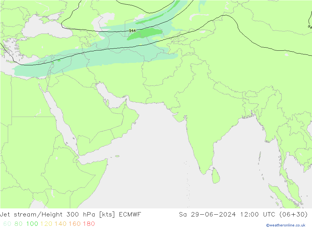 Straalstroom ECMWF za 29.06.2024 12 UTC
