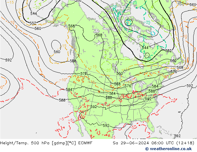 Z500/Rain (+SLP)/Z850 ECMWF 星期六 29.06.2024 06 UTC
