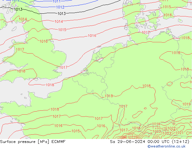 地面气压 ECMWF 星期六 29.06.2024 00 UTC